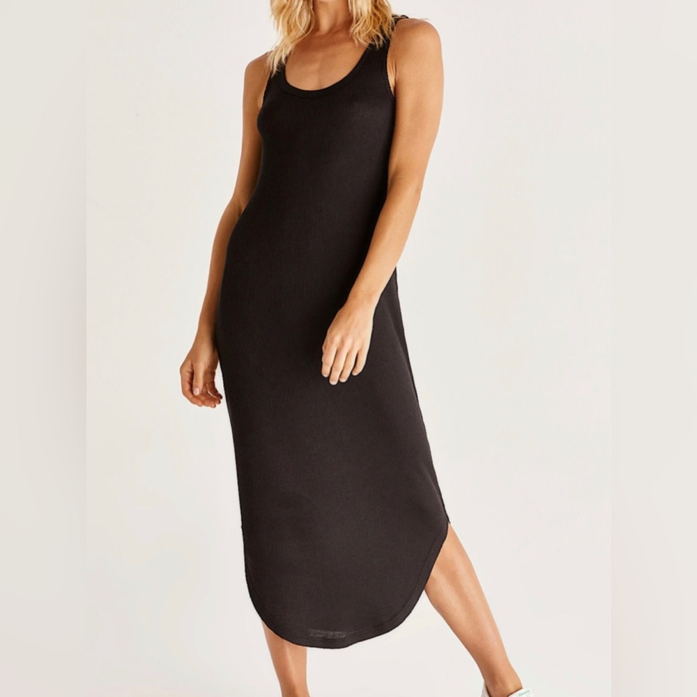 NWT Z Supply Jaslyn Rib Hacci Dress Black